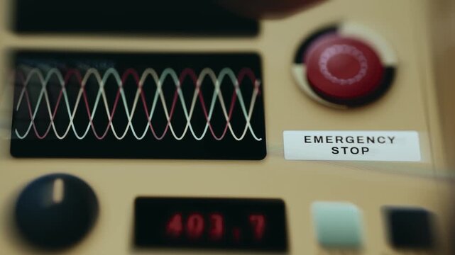User activates the Emergency Stop button on an industrial control panel