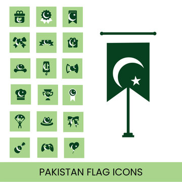 Pakistani flag icon new designs