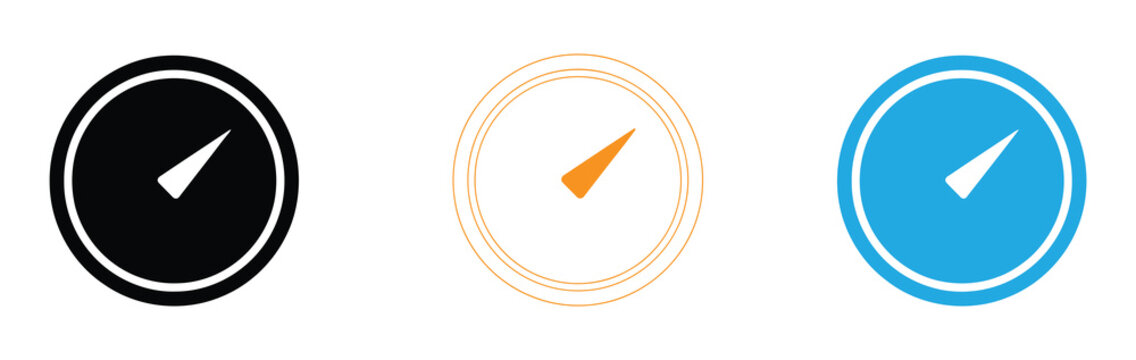 Compass simple icon set. Compass symbol set. Wind rose icon. Vector. Discovery compass or navigation compass line art icon for apps and website. 