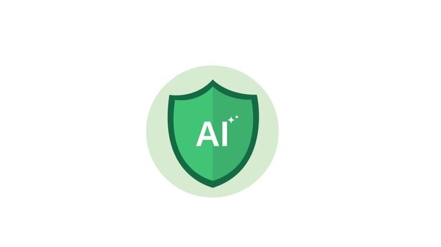 AI Shield. Artificial Intelligence Security Concept Animation Video