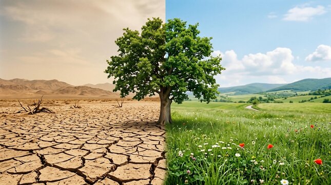 Conceptual contrast between climate change and healthy environment
