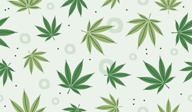 Cannabis leaf pattern background vector design