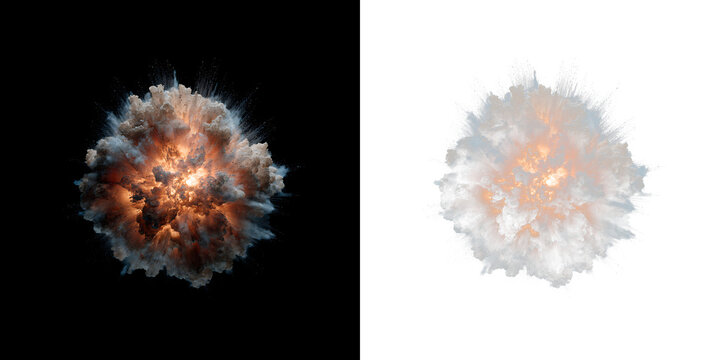 Burning fire explosion with realistic flame effect transparent PNG