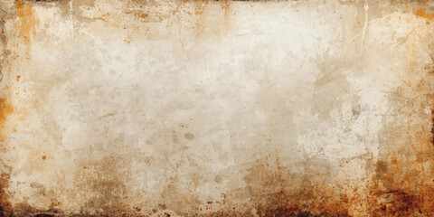 Obraz premium Old Vintage Grunge Paper Texture Background with Aged Parchment Surface Antique Brown Stained Page Pattern Weathered Sepia Design and Worn Rustic Wallpaper Backdrop