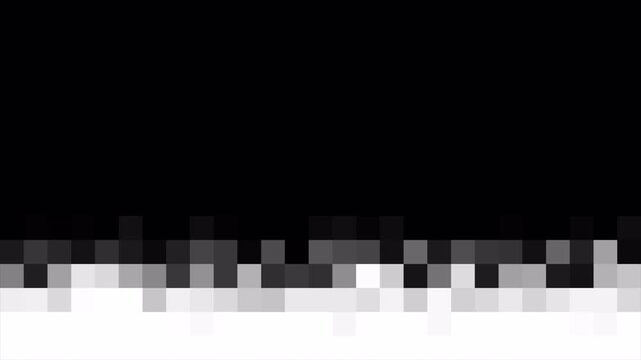 Pixel Transition Animation, Digital Pixel Wipe Effect, Glitch Block Scene Change, White Background