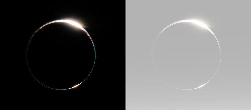 eclipse light ring overlay transparent glowing halo circle lens flare glow effect