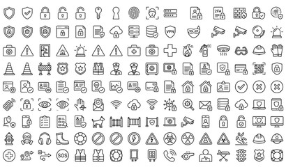 Obraz premium Security and safety icons collection for websites and applications