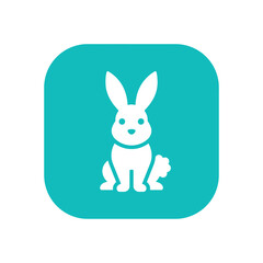 Fototapeta premium Cute rabbit icon vector flat graphic illustration silhouette simple animal bunny logo for design.