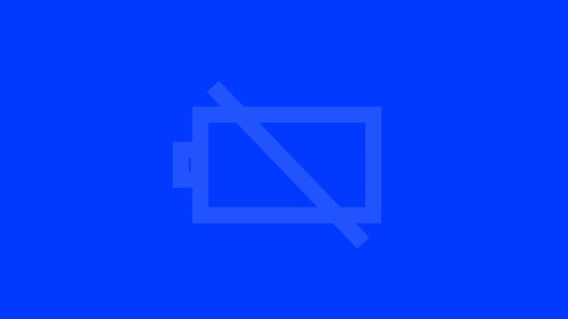 Digital low battery charging status indicator animation on Alpha Channel. No energy, warning, critical level. Technologies concept. Device. Battery status indicator.