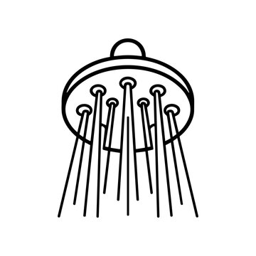 Shower Head with Water Spraying Out.