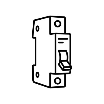 Electric Circuit Breaker Switch Closeup.