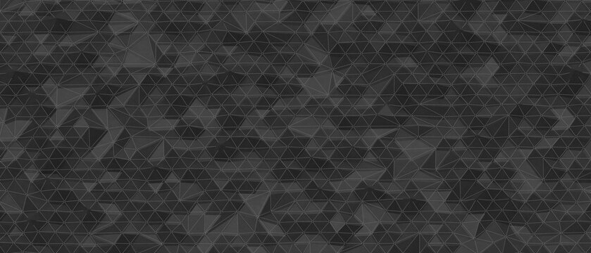 Abstract dark geometric pattern with a network of white dots and dashed lines