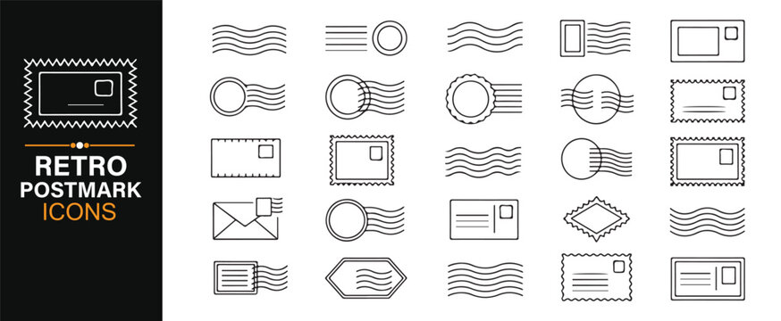 Retro Postmark Editable Vector Symbols for Graphic Design