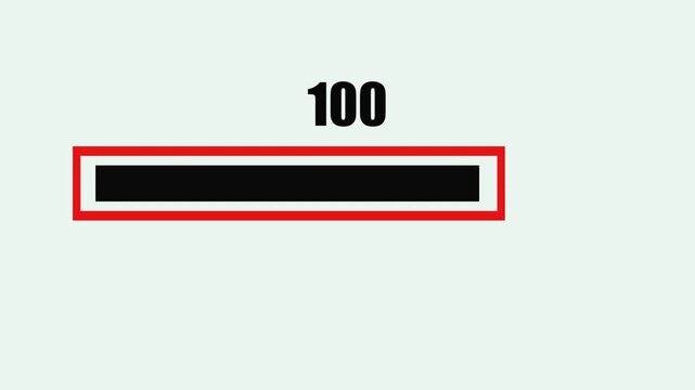 A simple animation featuring a black progress bar or loader bar. The loader bar moves from zero to one hundred percent against a white background. The animation is in 4K resolution.
