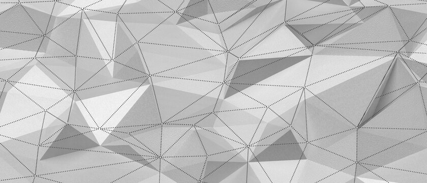 Close-up abstract surface texture of geometric polygons connected by dotted lines