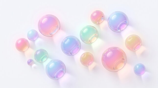 colorful bubbles shiny iridescent transparent glossy multicolored reflective spherical holographic rainbow crystal beads gems orbs lucent glittery sparkling vibrant colorful balls