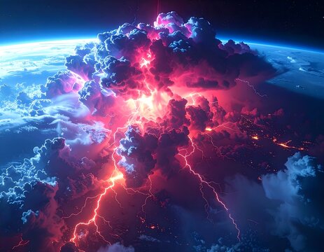 Stratosphere Sprite Lightning Storm Aerial Atmospheric Abstract Background