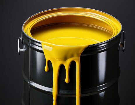 yellow paint dripping from black barrel