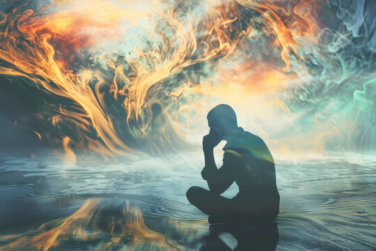 Deep introspective thinking process of internal psychological self examination.