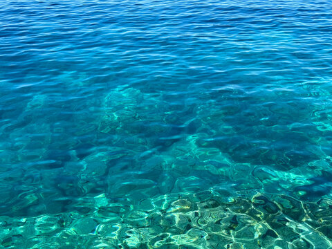 Sea blue turquoise crystal clear water