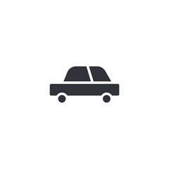 Fototapeta premium Solid sedan car glyph icon representing private transportation, daily commuting, automotive industries, road travel, passenger vehicles, and driving services.