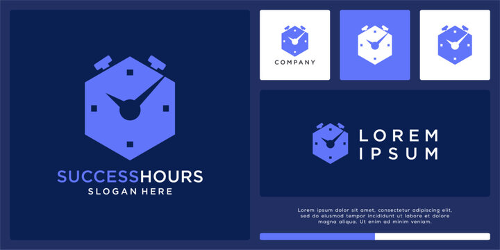 Success hours logo design with tick