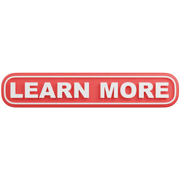 3D render Red Learn More Button Isolated icon 