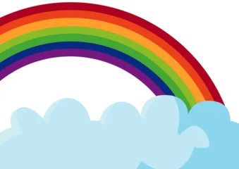 rainbow and cloud on white background © nantana