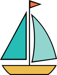 Colorful Sailboat Vector Illustration © Alamgir