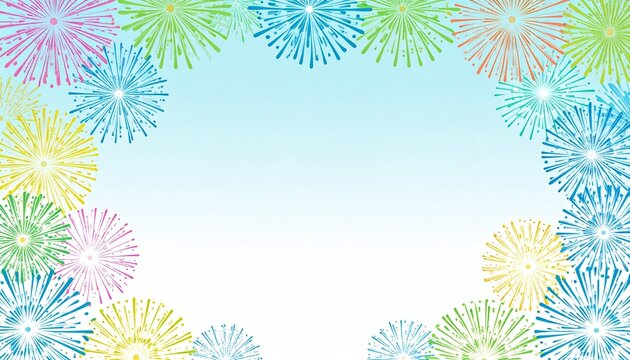 Colorful Summer Fireworks Motion Frame with Text Space | Festive Fireworks Background for Events, Weddings & Openings