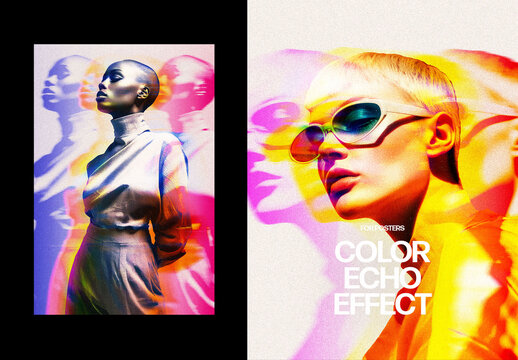 Vertical Color Echo Effect For Poster And Social Media Design