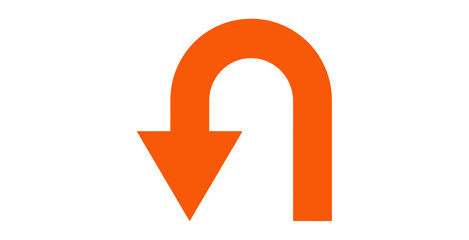 Orange U-Turn Arrow Icon © SaljuCreative