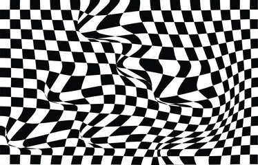 Obraz premium Black and white checkered pattern. Floor in perspective with checkerboard texture. Black and white checkered pattern, Checkerboard seamless pattern.