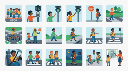 Fototapeta premium Children playing outdoor school sports activities.