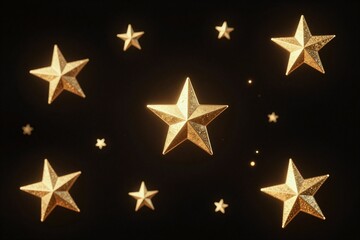 Fototapeta premium a bunch of gold stars on a black background_2