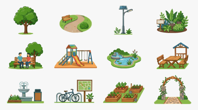Childrens Playground and Outdoor Recreation Elements.