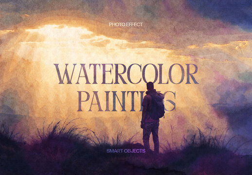 Watercolor Painting Photo Effect For Portrait And Art Design
