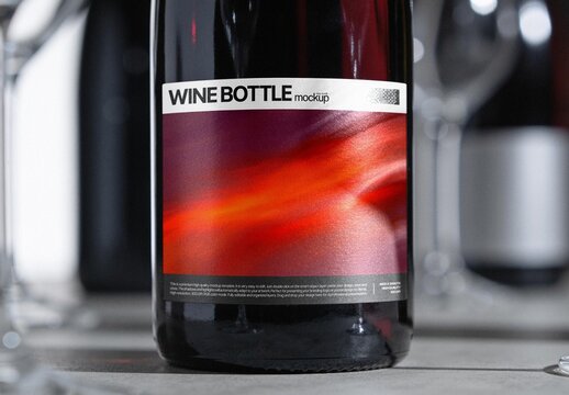 Wine Bottle Mockup For Branding And Label Design