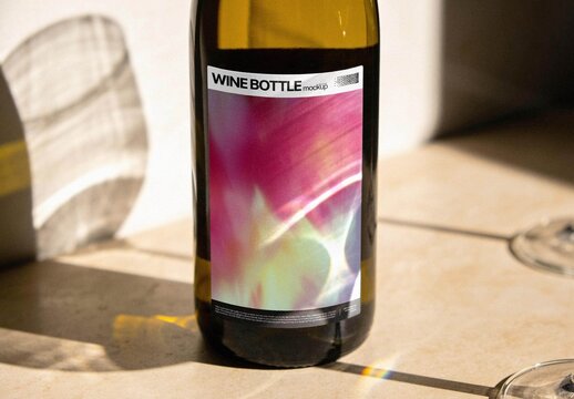 Wine Bottle Mockup For Label And Product Design