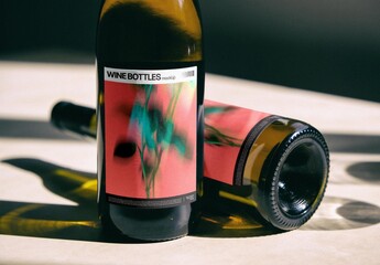 Wine Bottles Mockup For Product And Beverage Design