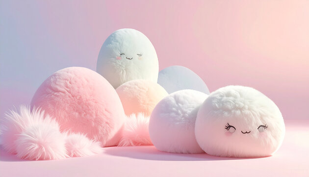 Cute Pastel Plush Creatures