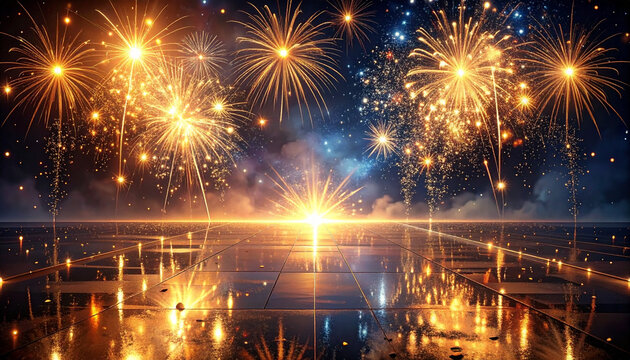 Festive Fireworks Celebration Background