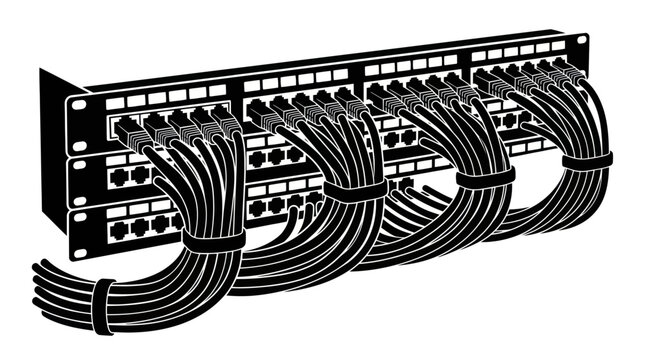 Network Patch Panel Vector Illustration