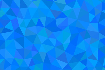 Obraz premium Blue low poly background with geometric triangle patterns, abstract crystalline texture in shades of azure and cyan, modern digital mosaic wallpaper