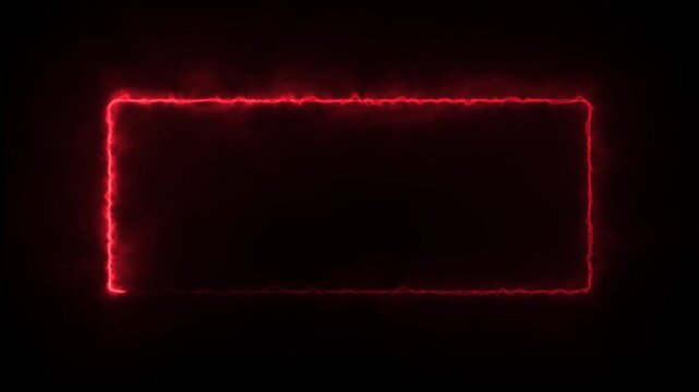 Abstract red energy frame forming and dissolving on a black background loop ready animation.