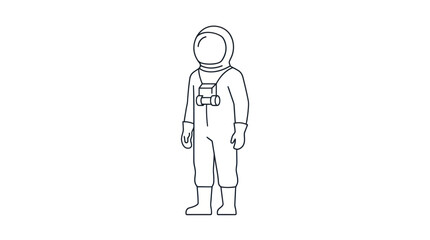Astronaut Outline Vector Illustration © Indah