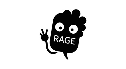 Naklejka premium Angry speech bubble with rage text.