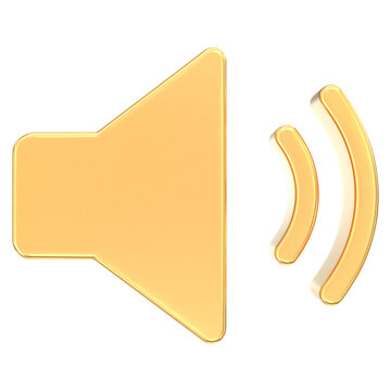 Gold 3D speaker volume icon