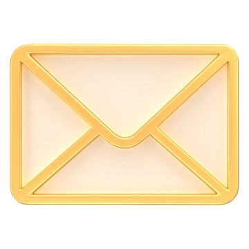Gold 3D email envelope icon