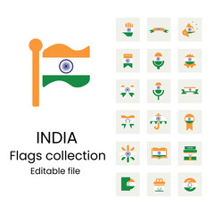 Fototapeta premium Indias flags icons in new